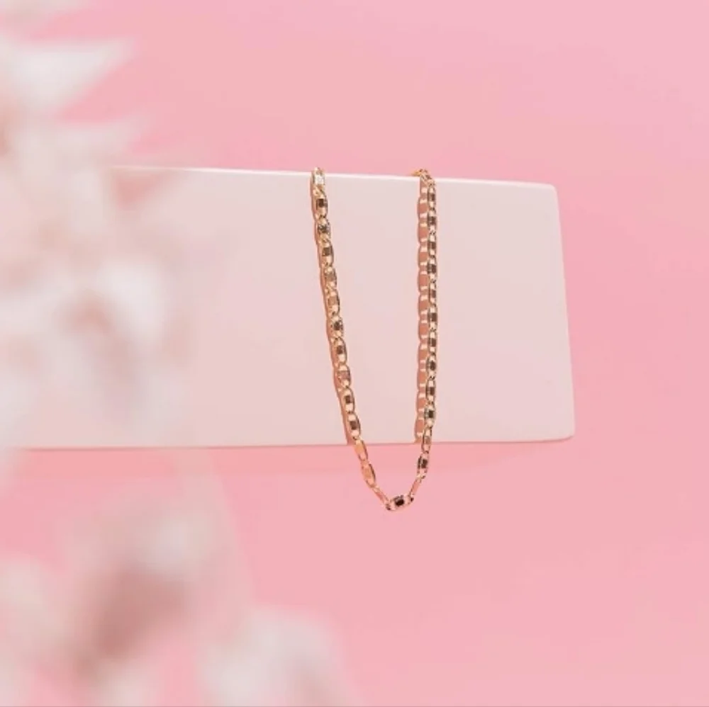 14K Gold Plated Charm Link Marina Adjustable Gold Anklet - Picture 4 of 5